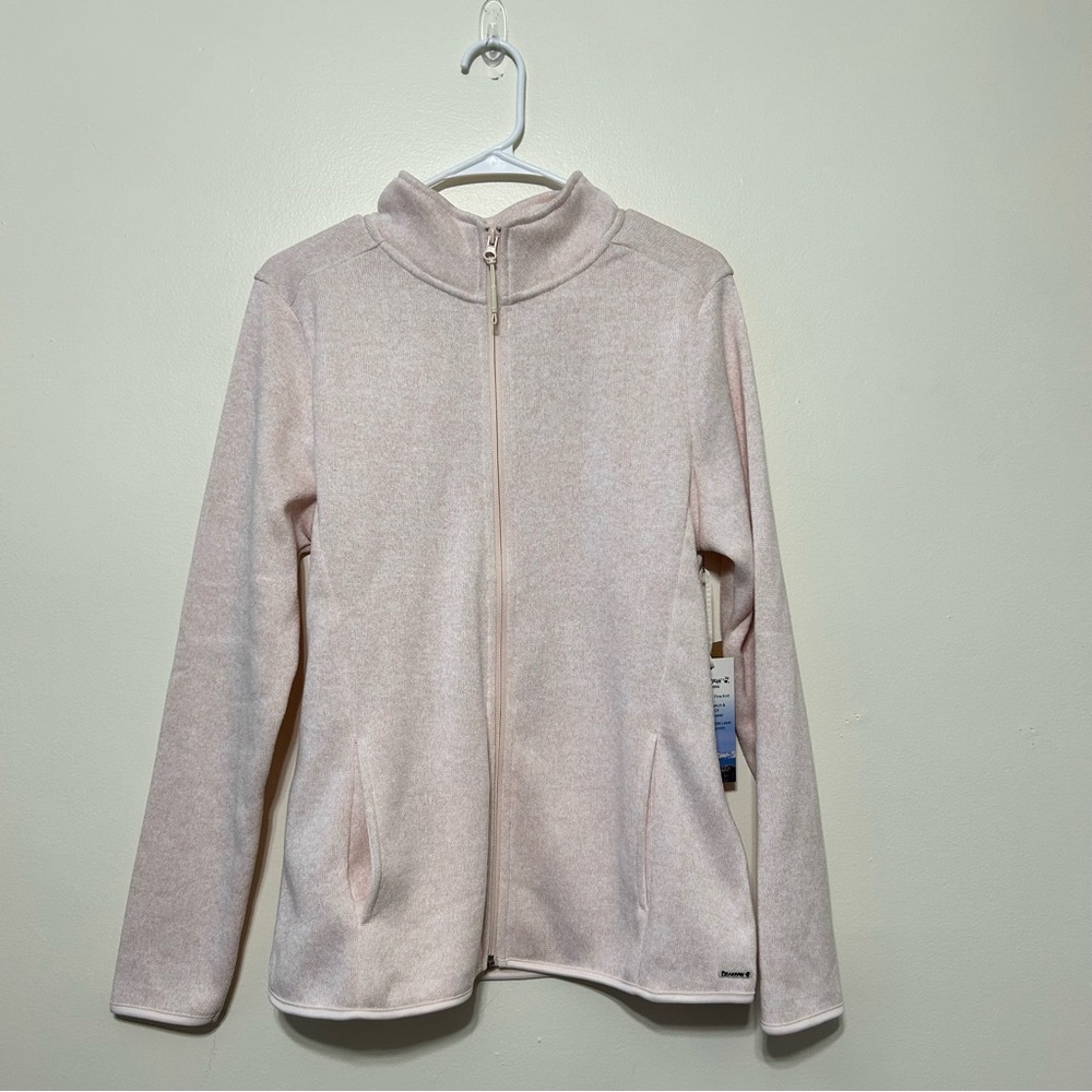 Bearpaw Women's Light Pink High Neck Zip Up Sweater Size Large